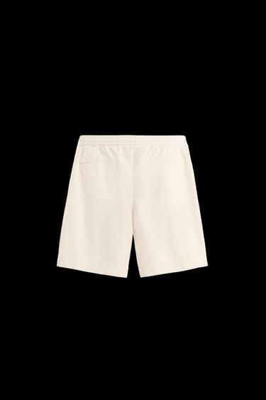 REGULAR-FIT-BERMUDASHORTS MIT STRUKTURMUSTER - Cremefarben von Zara