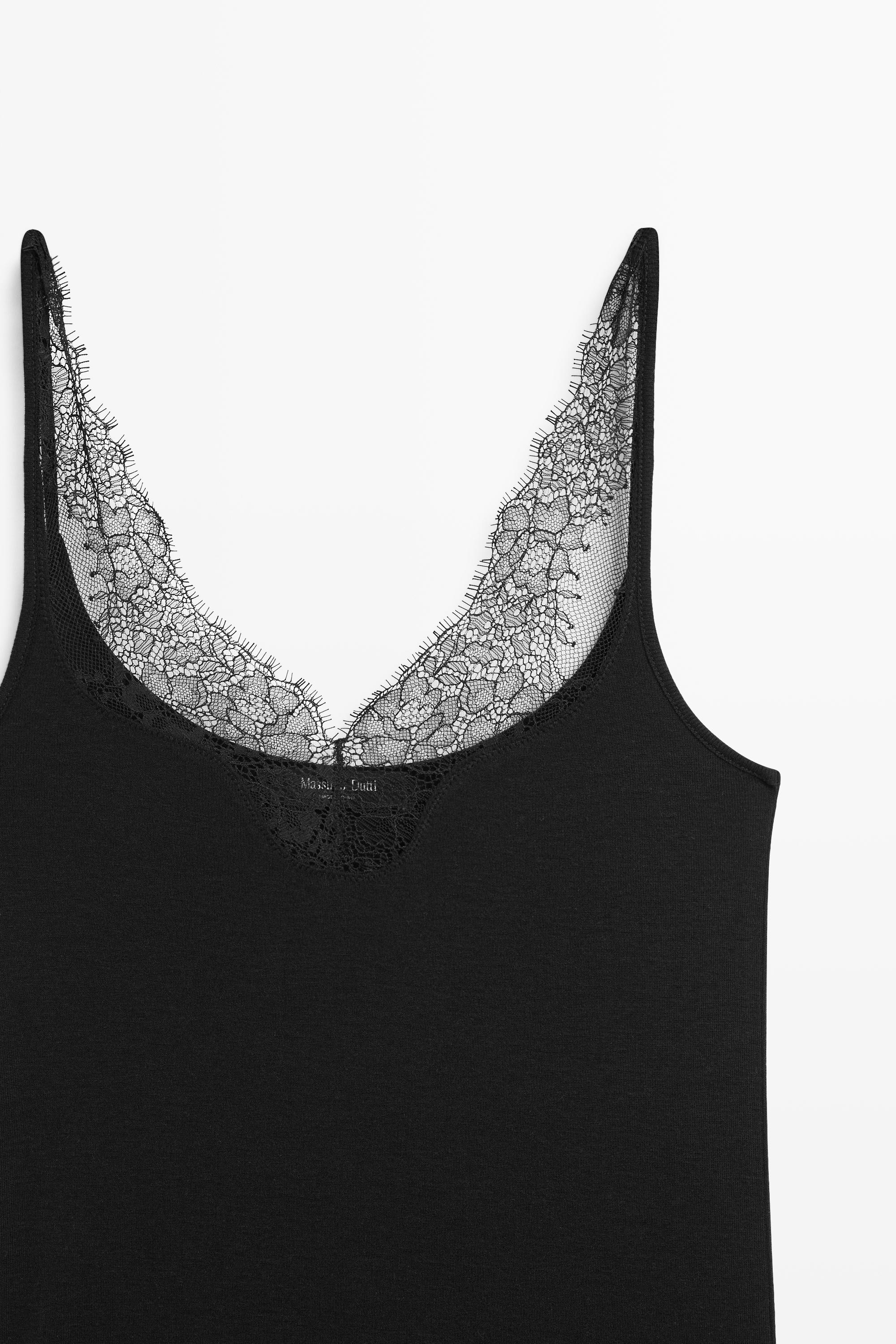 Strappy lace-trimmed camisole top