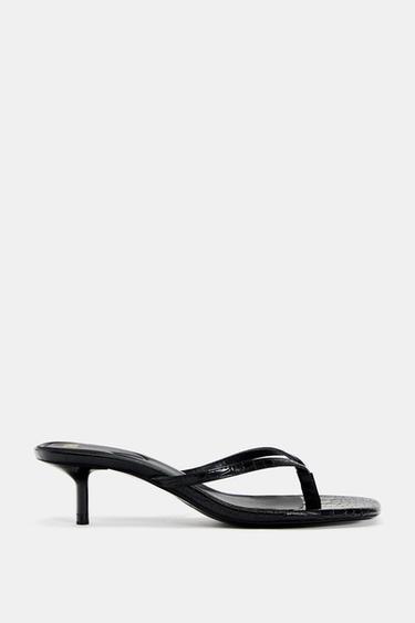 Zara STRAPPY MINIMALIST SANDALS - Black - Image 0