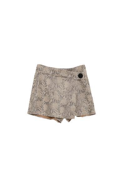 SNAKESKIN PRINT SPLIT SKIRT