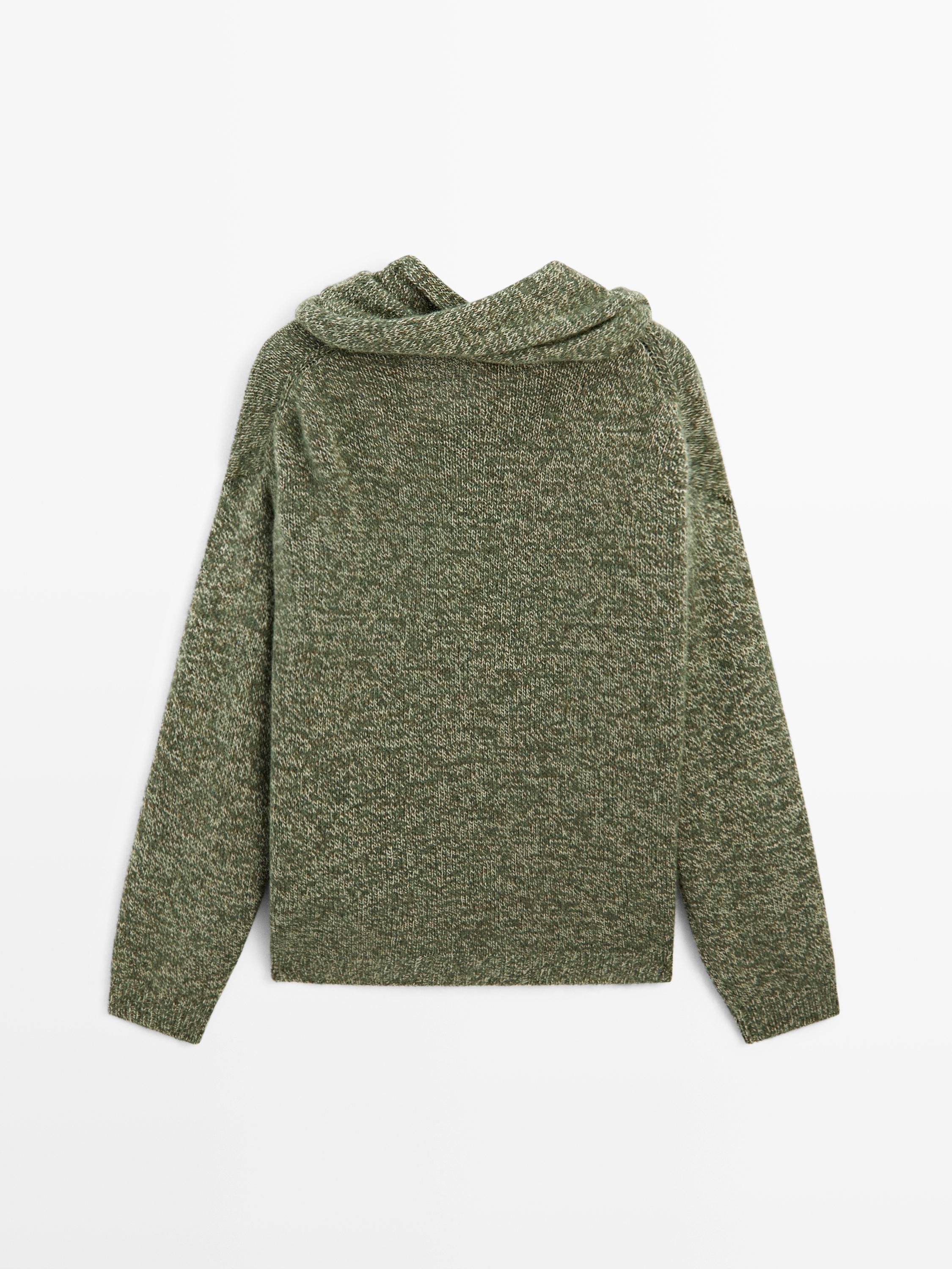 Flecked knit sweater with scarf - STUDIO