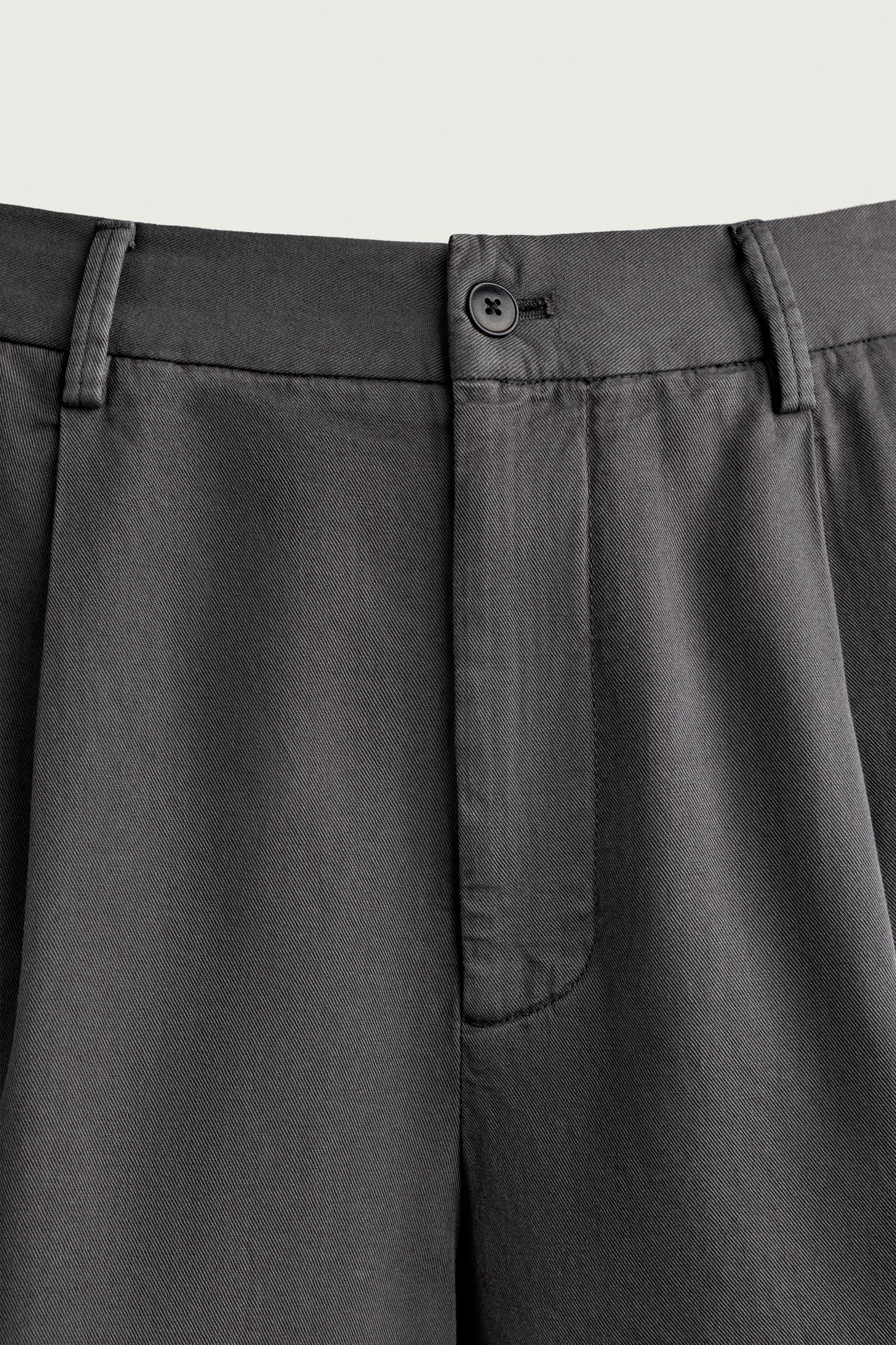 Zara YIKAMA EFEKTLİ RELAXED FIT BERMUDA görsel 7