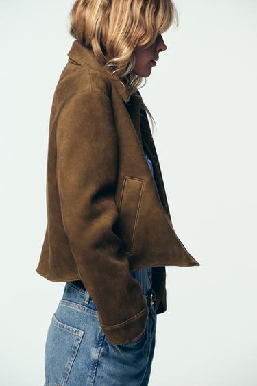 VESTE EFFET DAIM - Marron de Zara - Image 2
