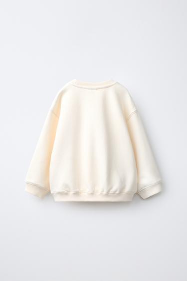 EMBROIDERED FLORAL SWEATSHIRT — Mid-ecru 2
