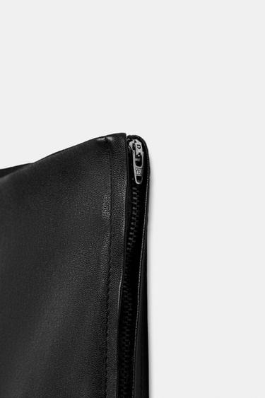 ZW COLLECTION LIMITED EDITION LEATHER FLARE TROUSERS - Black by Zara