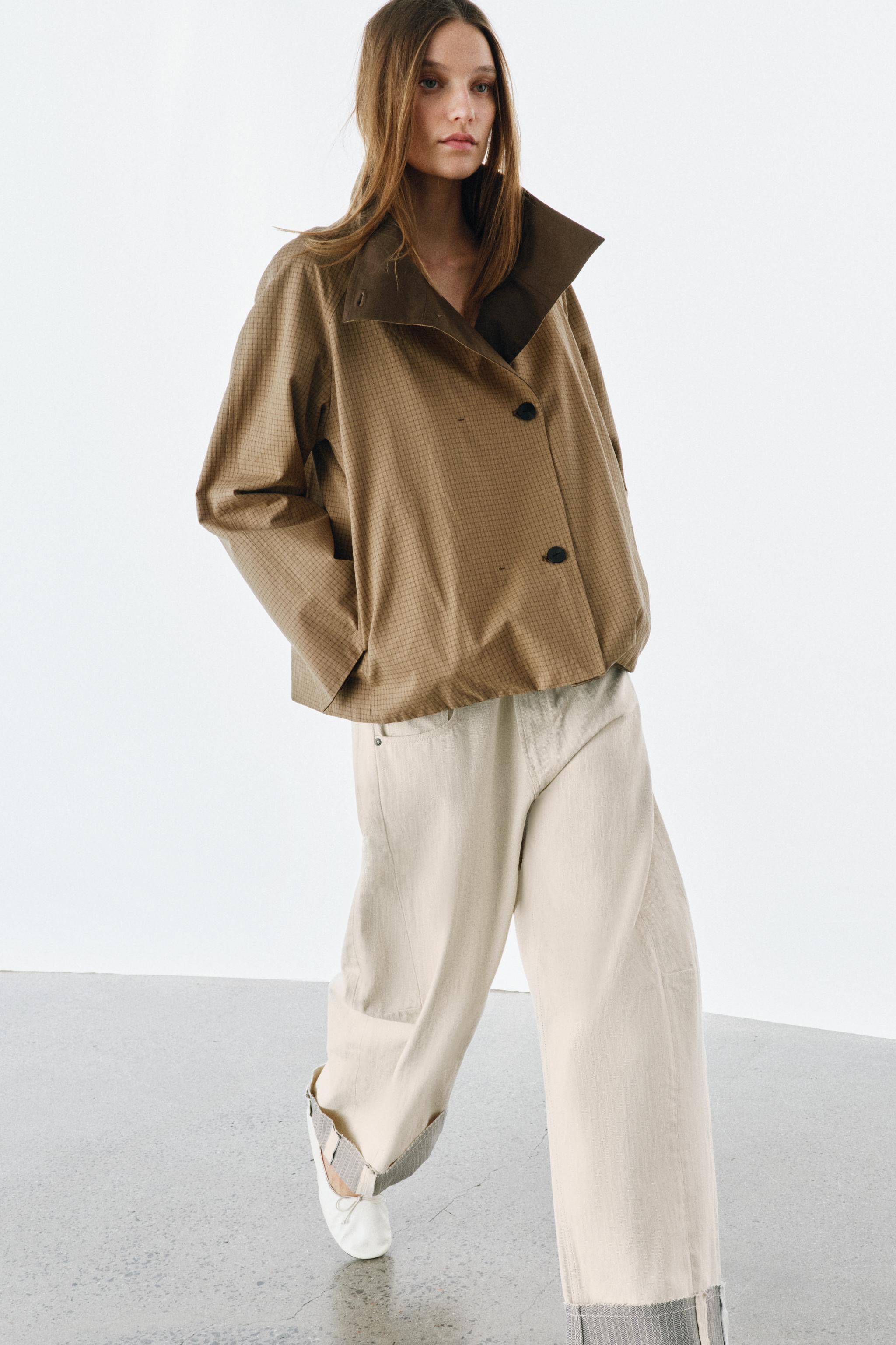 PLAID REVERSIBLE JACKET ZW COLLECTION - Light beige | ZARA United