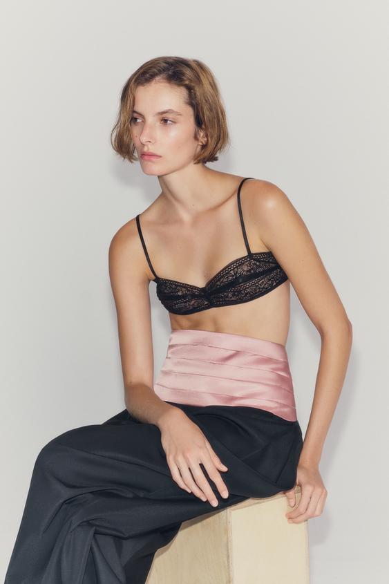 Zara PLEATED SASH BELT - Pink - Image 0