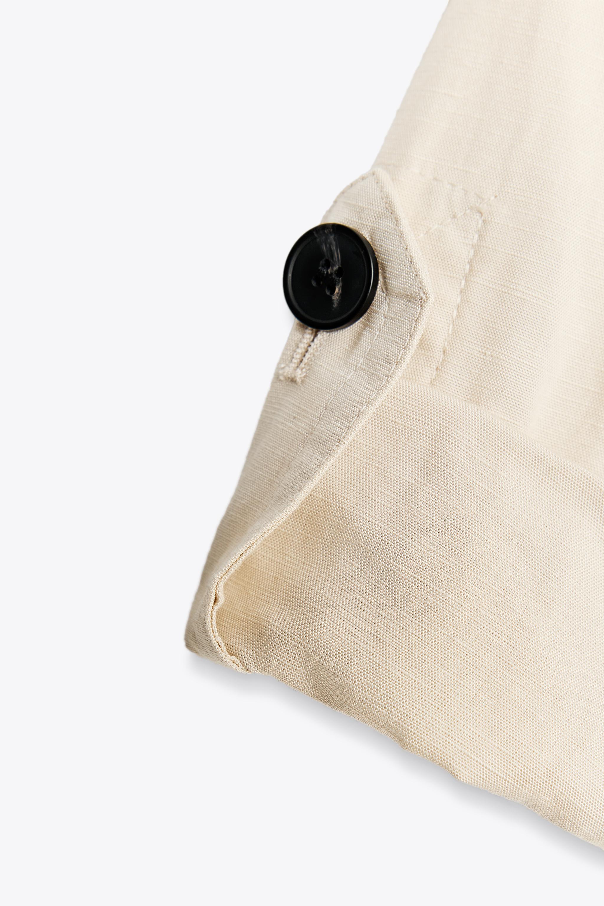 【ZARA】リネンロールアップスリーブジャケット 3653/724/712 LINEN ROLLED SLEEVE JACKET - Ecru | ZARA United States