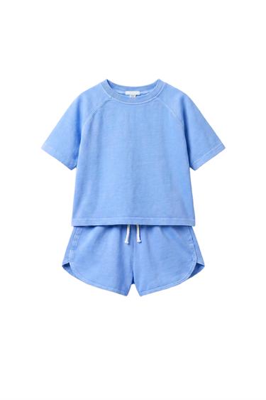 PLAIN JOGGING T-SHIRT AND BERMUDA SHORTS SET - Blue by Zara
