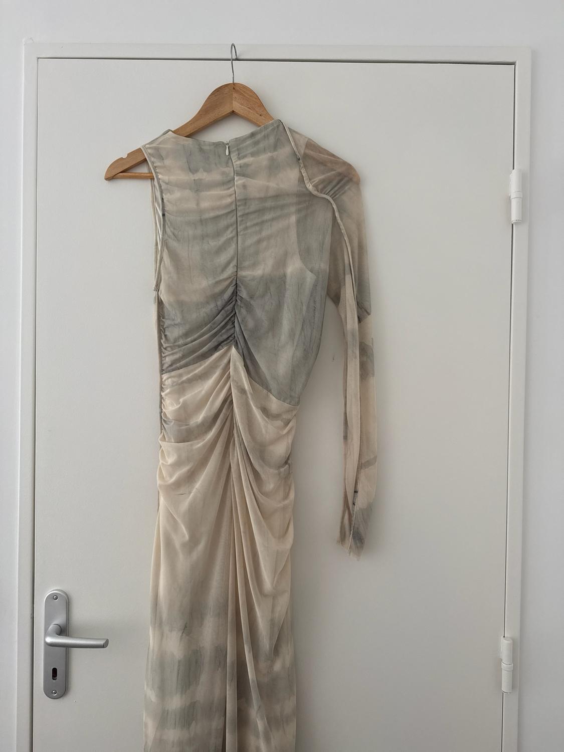 PRINTED TULLE ASYMMETRIC DRESS - Image 2