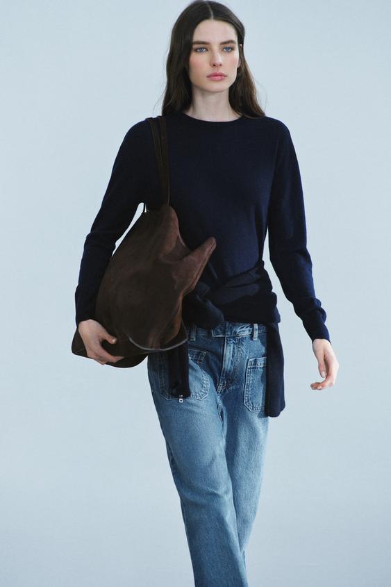 MAXI BOLSA SHOPPER SERRAJE - Chocolate de Zara - Imagen 0
