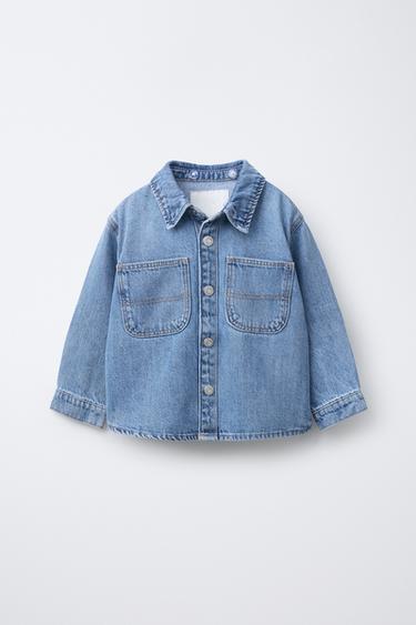 SURCHEMISE EN DENIM CAPUCHE AMOVIBLE - Bleu moyen de Zara - Image 1
