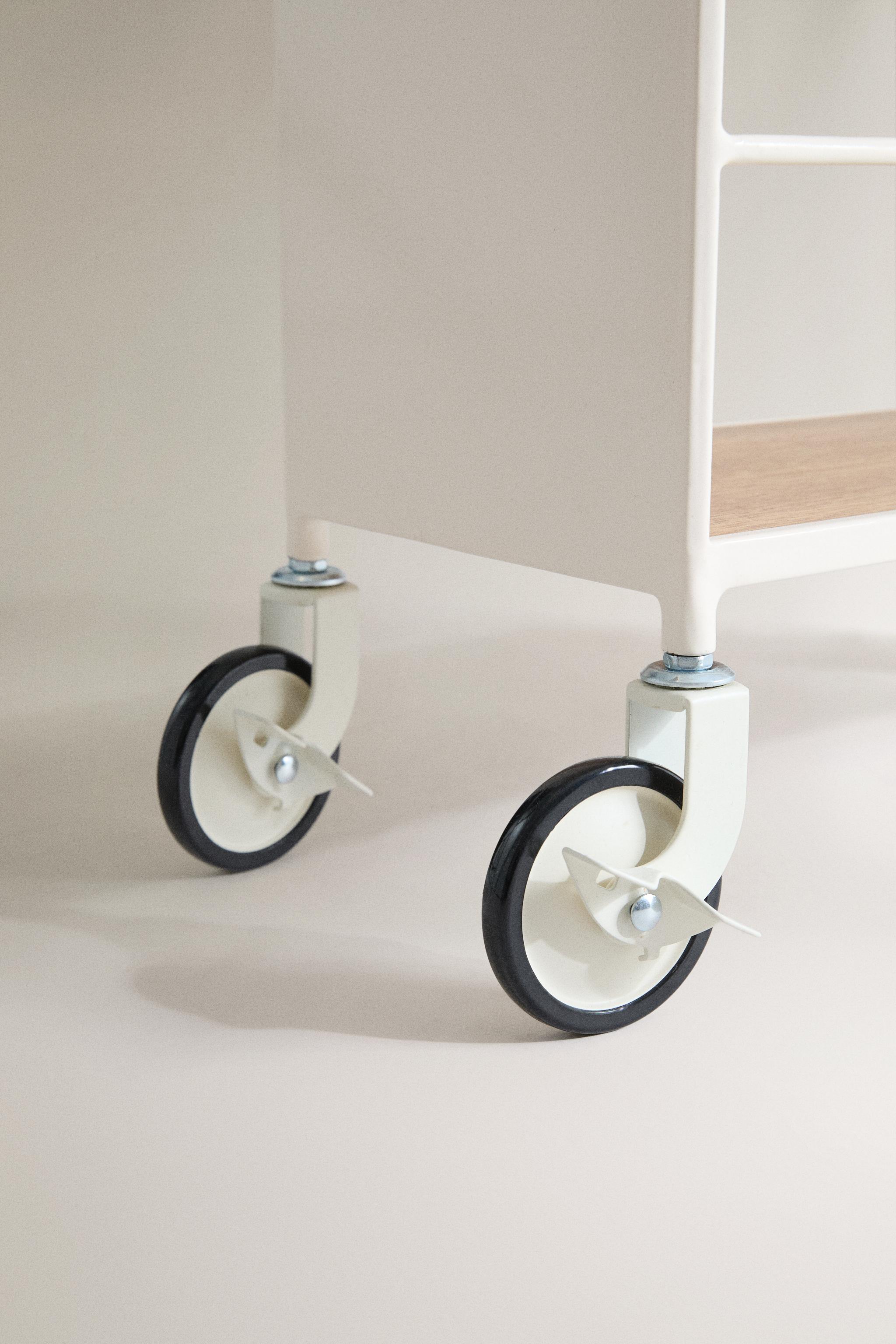 METAL AND WOOD STORAGE CART - Light beige | ZARA United States