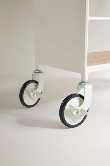 METAL AND WOODEN STORAGE TROLLEY - Light beige by Zara - Image 3