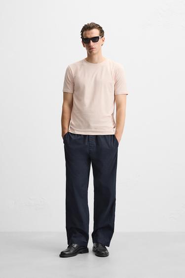 BASIC SLIM FIT T-SHIRT - Pale pink by Zara