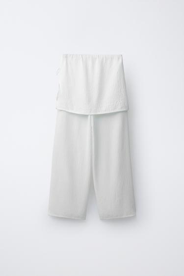 WIDE-LEG PAREO TROUSERS - White by Zara - Image 1