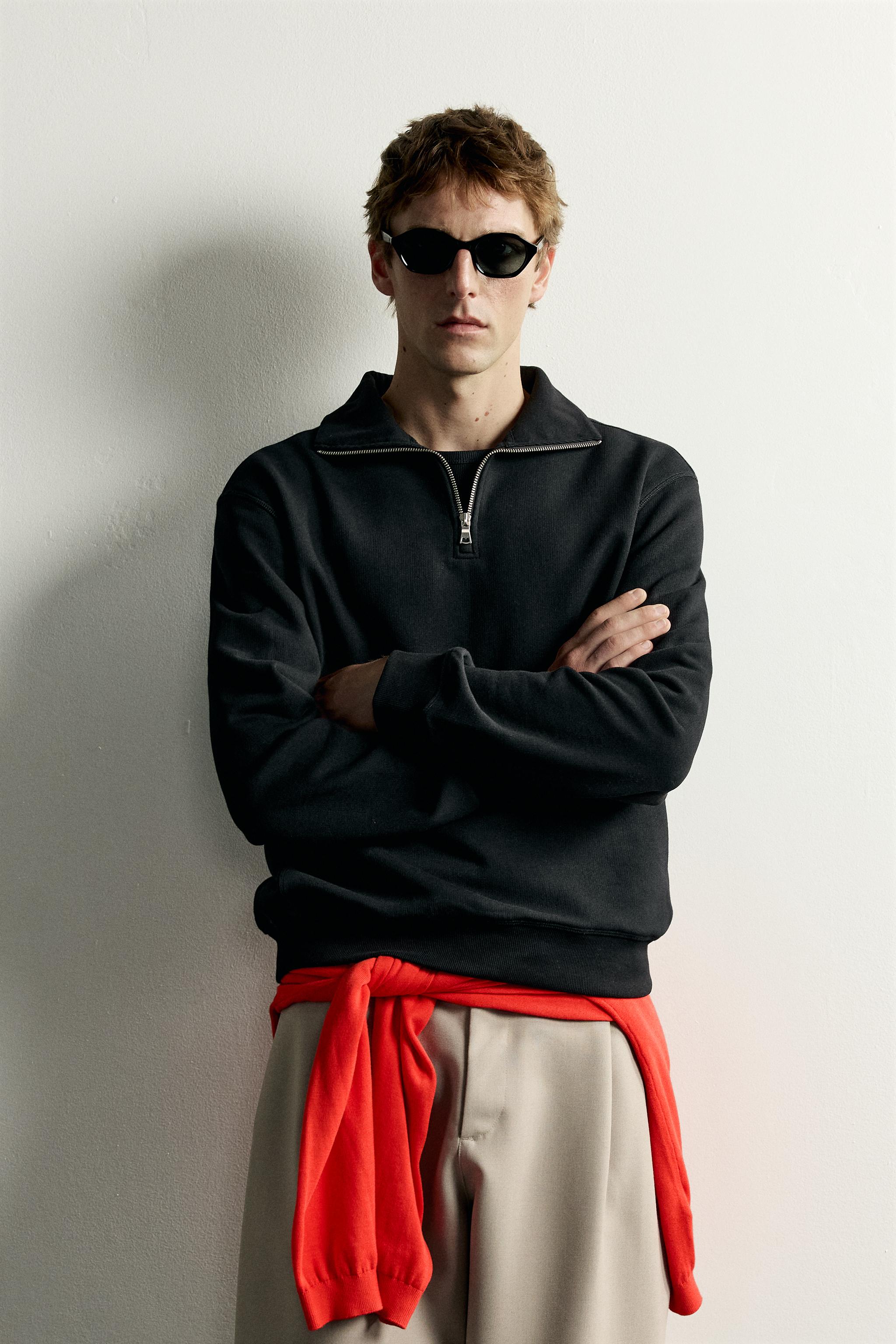 BASIC QUARTER-ZIP SWEATSHIRT