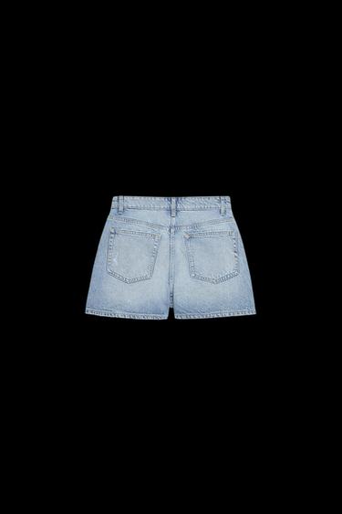 Zara TRF DENIM SKORT - Light blue