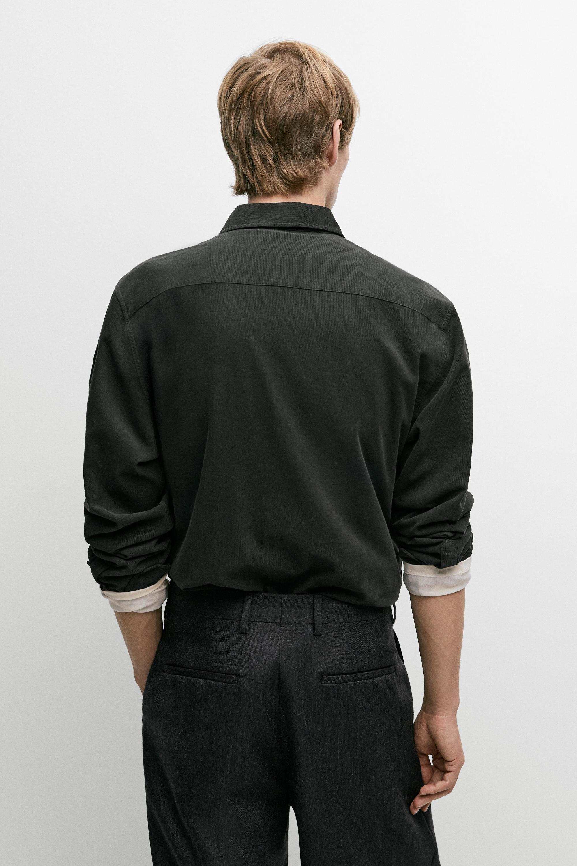Regular fit needlecord shirt