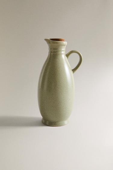 Zara STONEWARE CRUET WITH LID - GREENISH