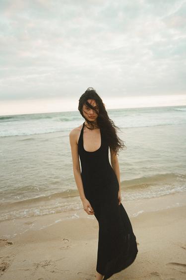 VESTIDO PUNTO COMBINADO - Negro de Zara