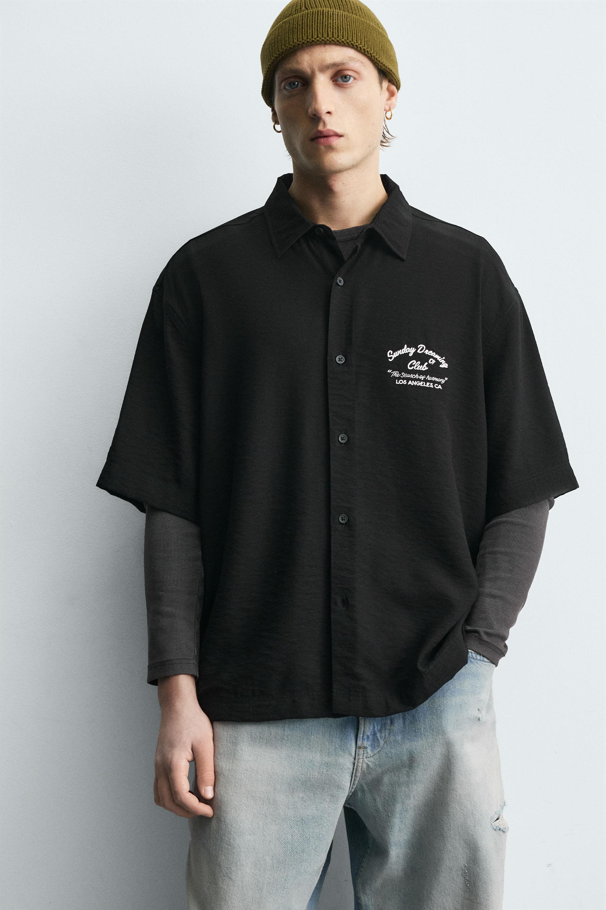 EMBROIDERED FLOWY SHIRT