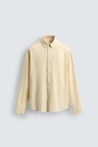 CHEMISE FLUIDE À RAYURES - Jaune de Zara