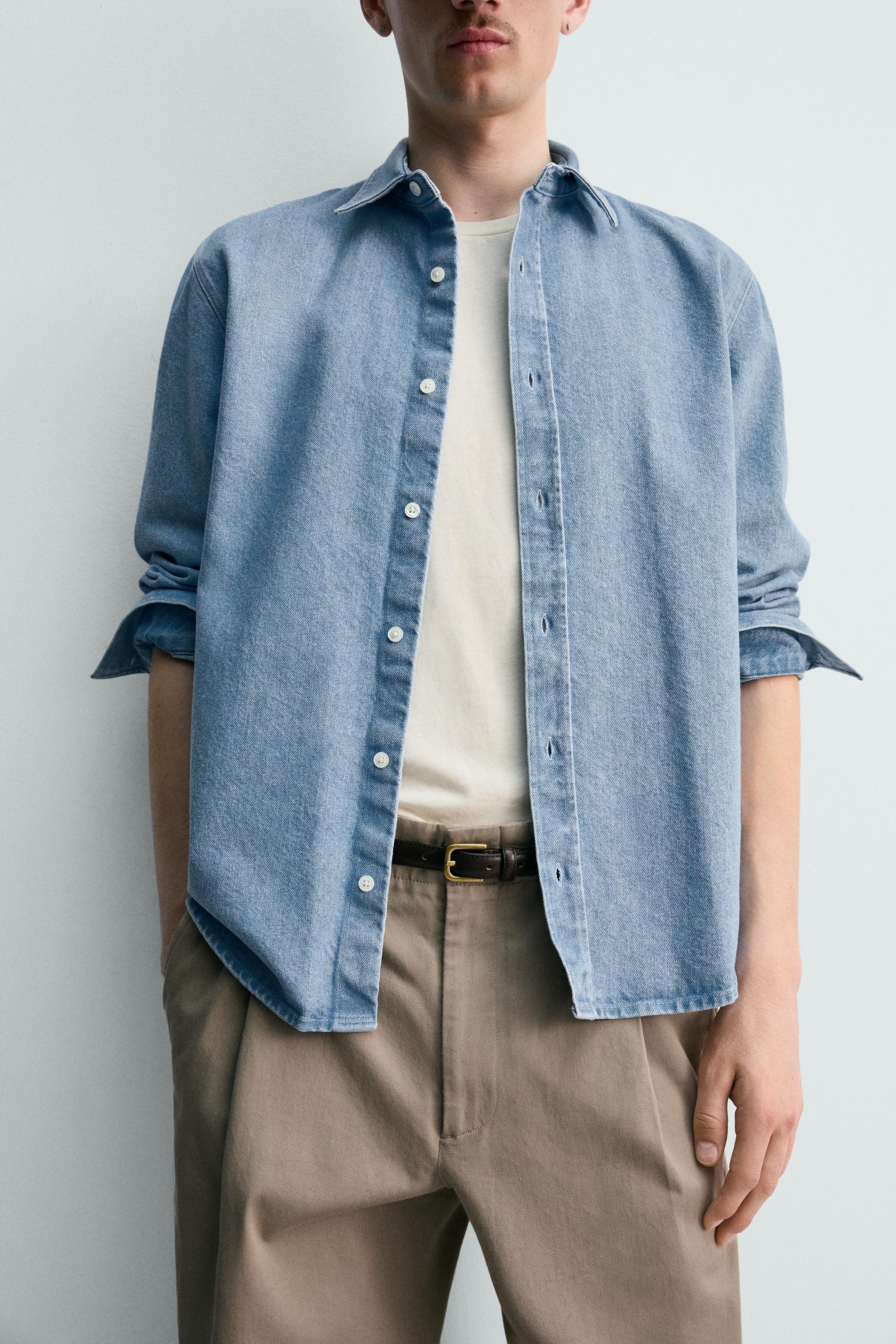 WASHED REGULAR FIT DENIM SHIRT