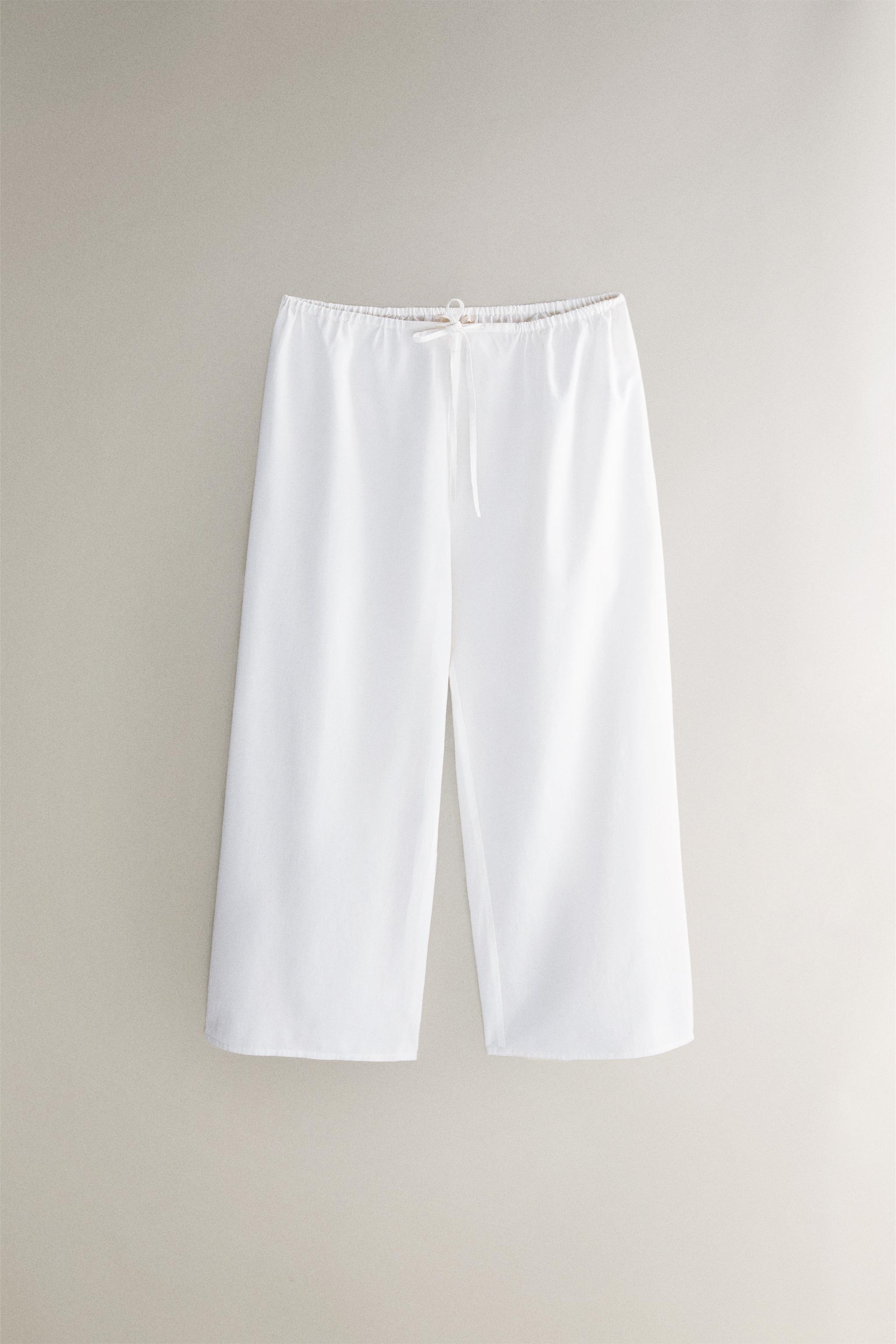 ステッチ入り クロップドパンツ - ホワイト | ZARA Japan / 日本