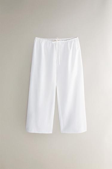 CROPPED TROUSERS WITH SEAMS - White by Zara - Image 0