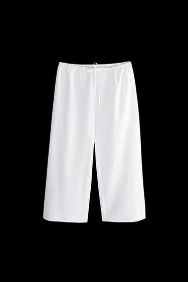 CROPPED TROUSERS WITH SEAMS - White by Zara - Image 0