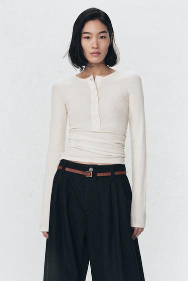 SOSHIOTSUKI X ZARA 레더 벨트 - Zara의 라이트 브라운 - 이미지 0