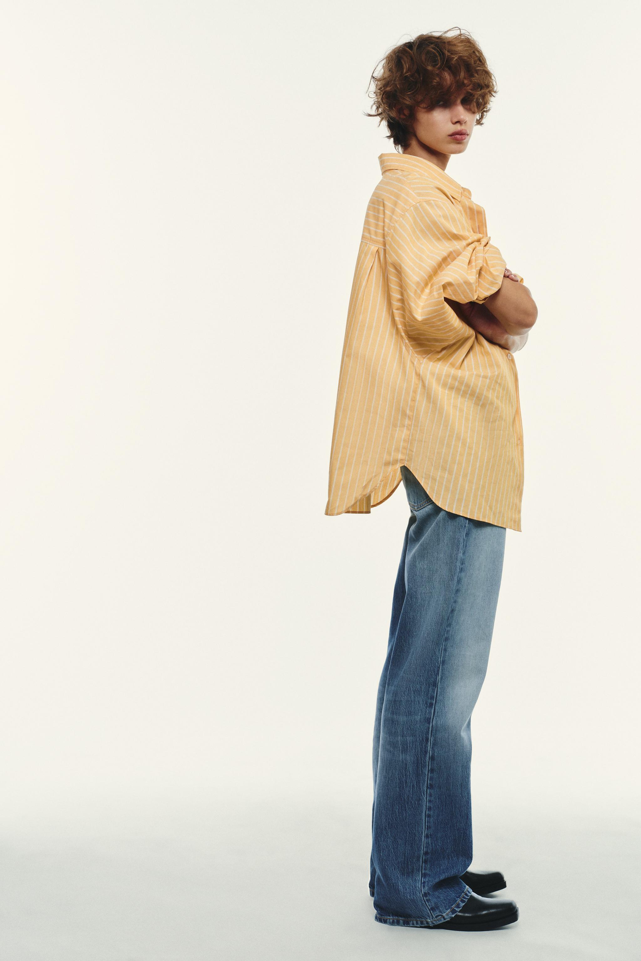 STRIPED OVERSIZED POPLIN SHIRT