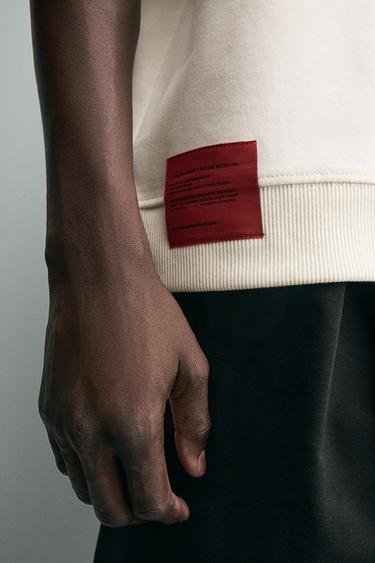 SWEAT INTERLOCK TECHNIQUE ÉTIQUETTE - Blanc cassé de Zara - Image 5