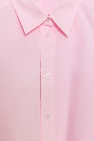 CHEMISE UNIE EN POPELINE - Rose de Zara - Image 6