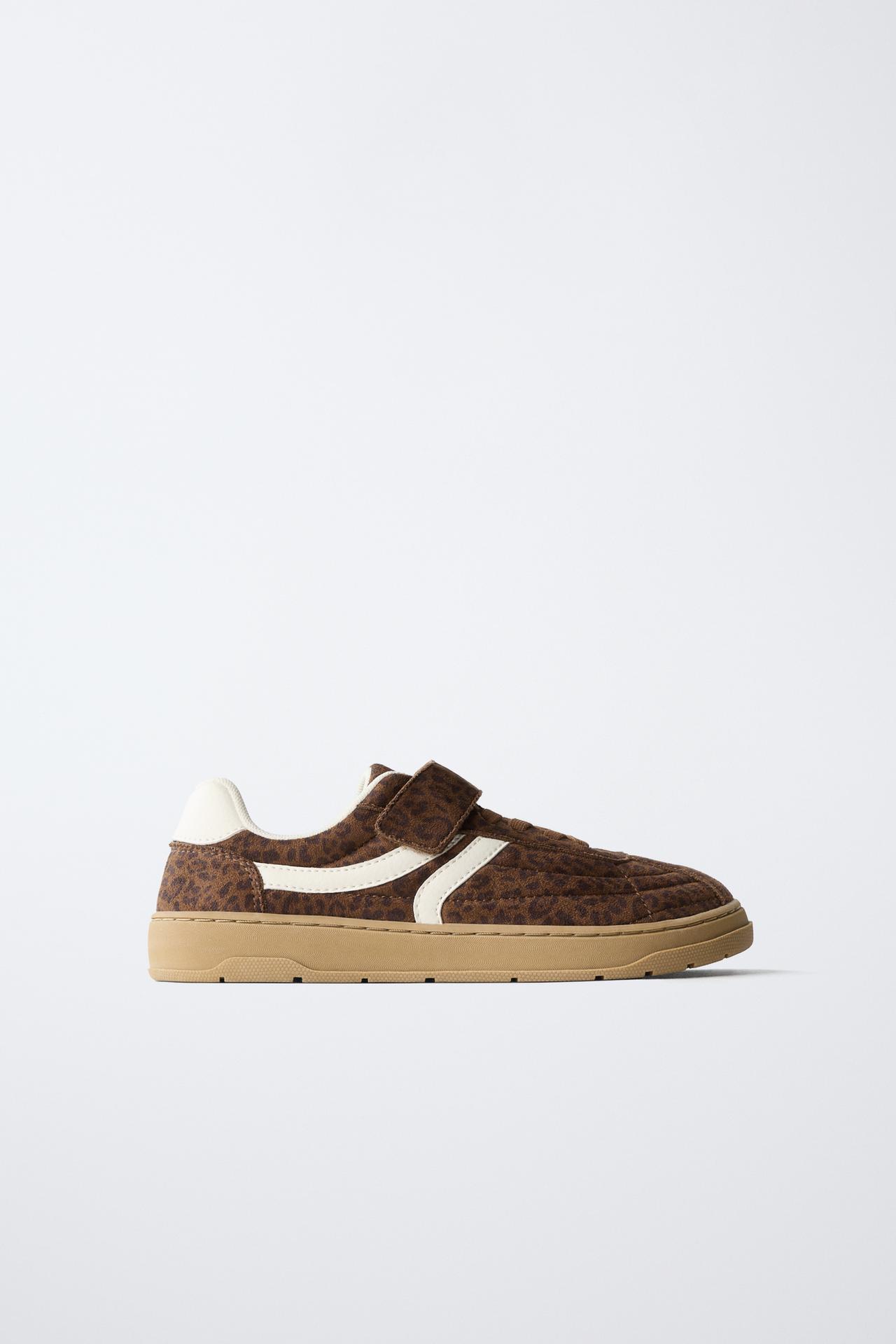 ANIMAL PRINT BAREFOOT SNEAKERS — Brown