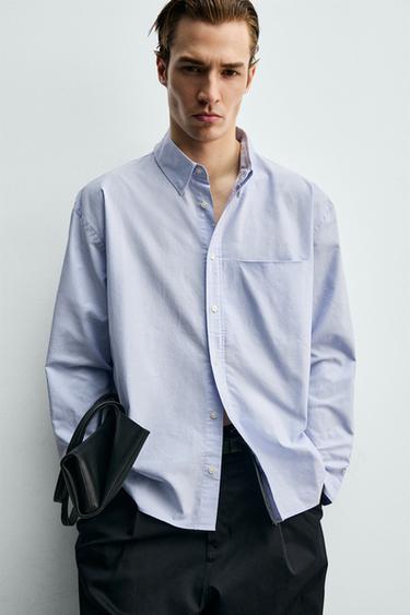 RELAXED FIT OXFORD SHIRT - Blue by Zara - Image 5