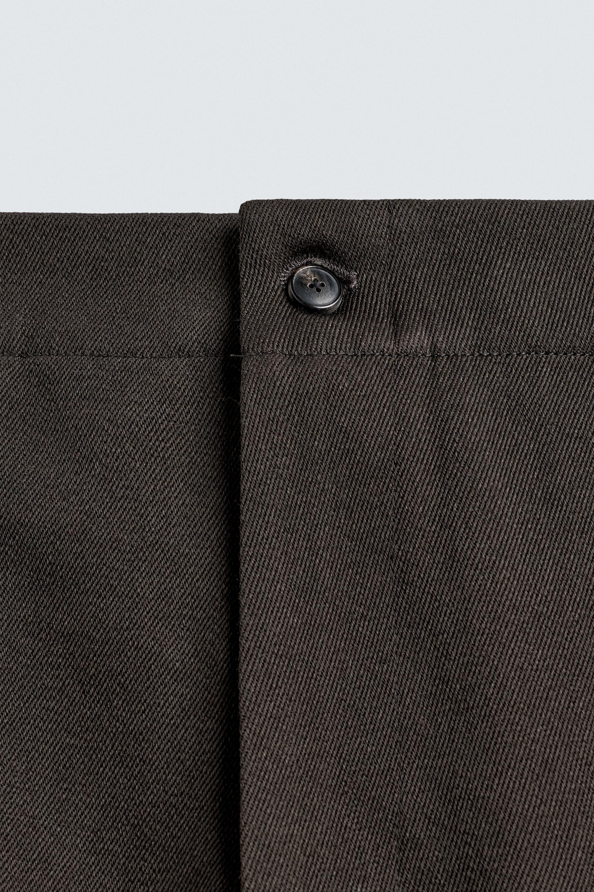 TEXTURED WOOL - COTTON PANTS