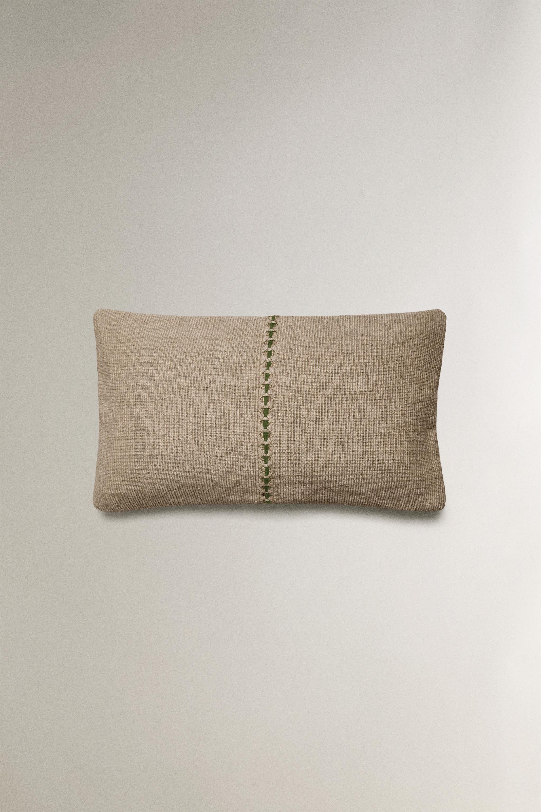 編み込み クッションカバー - グリーン | ZARA Japan / 日本