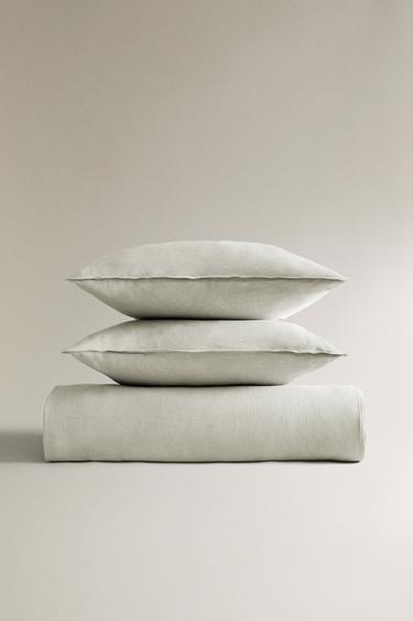 (140 GXM²) WASHED LINEN DUVET COVER - Blue grey by Zara