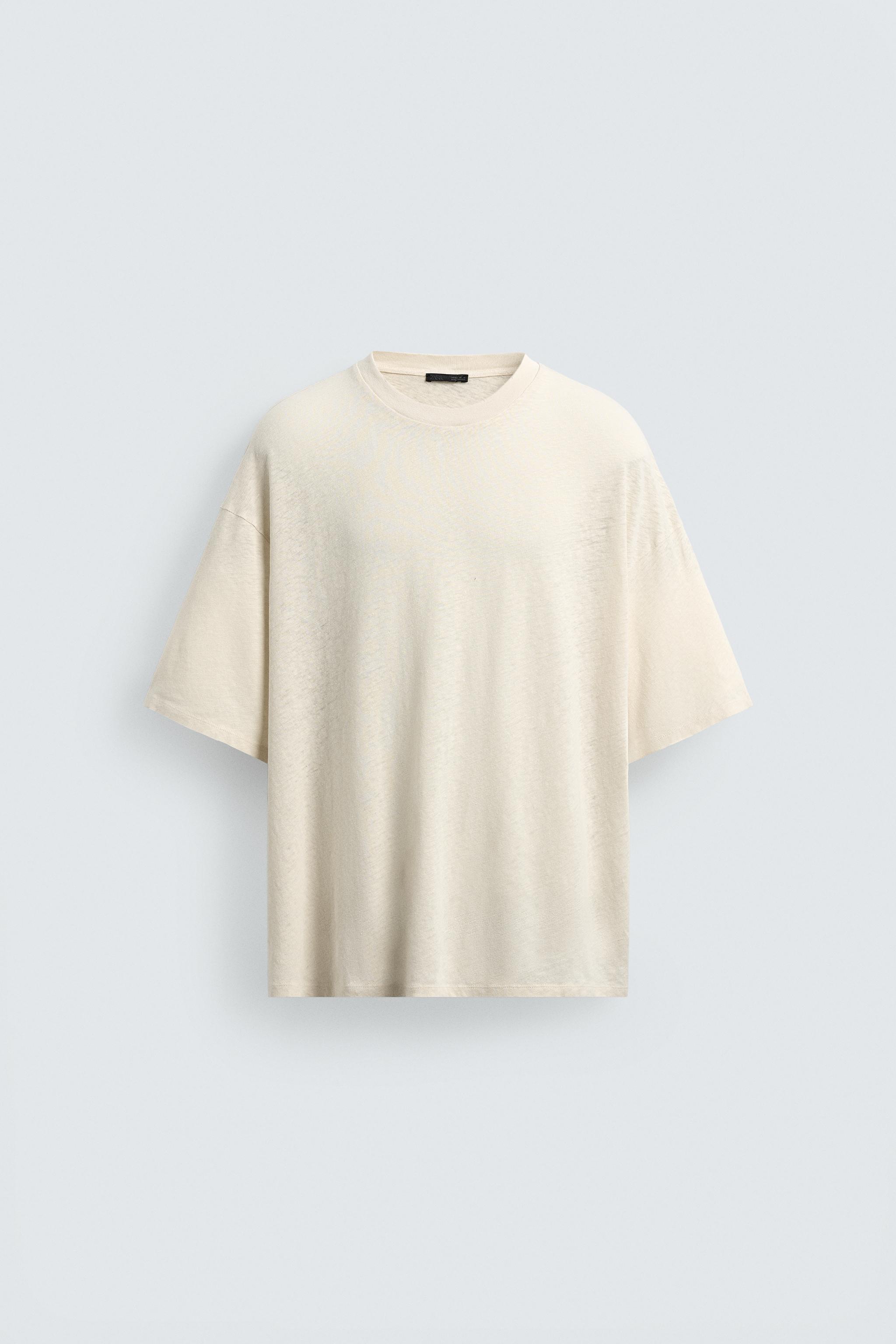 WASHED COTTON-LINEN HAWAII T-SHIRT