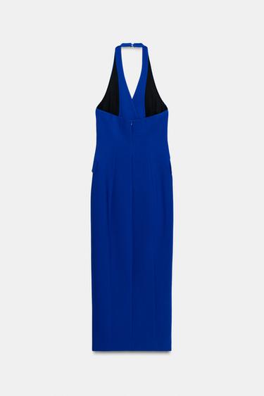 ROBE MI-LONGUE TUBE CROISÉE - Bleu roi de Zara - Image 7