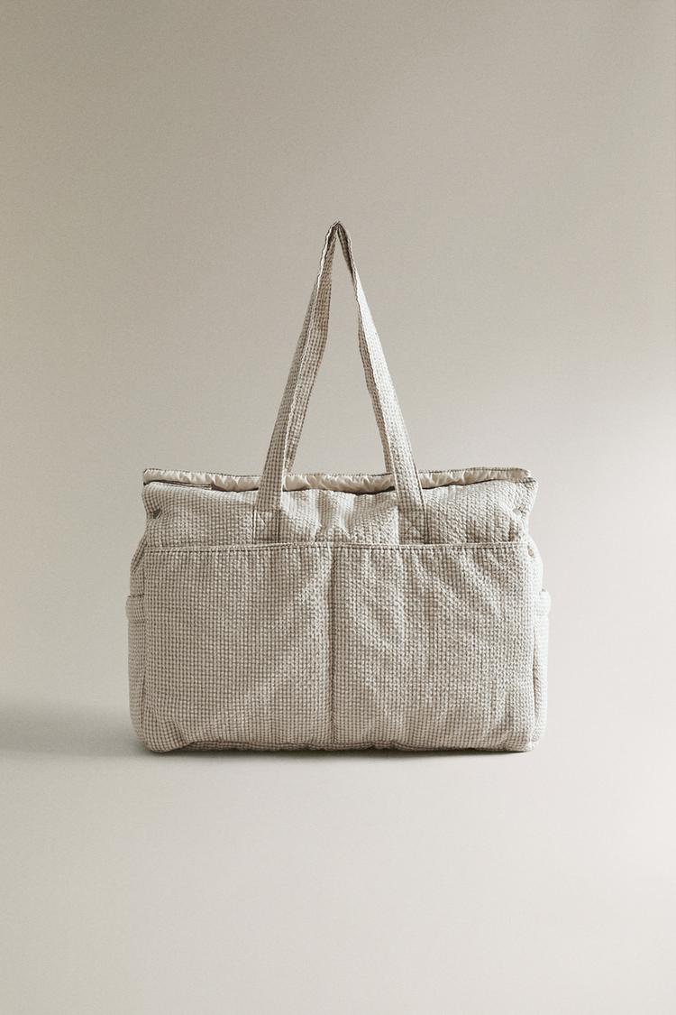 GINGHAM MATERNITY BAG Grey ZARA United Kingdom