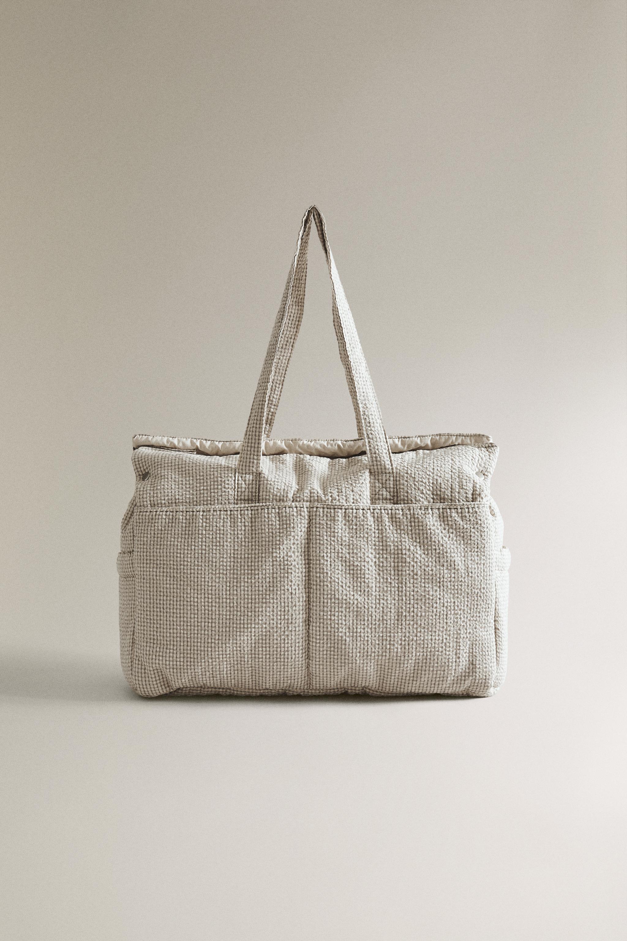 GINGHAM MATERNITY BAG Grey ZARA United Kingdom - Main Image