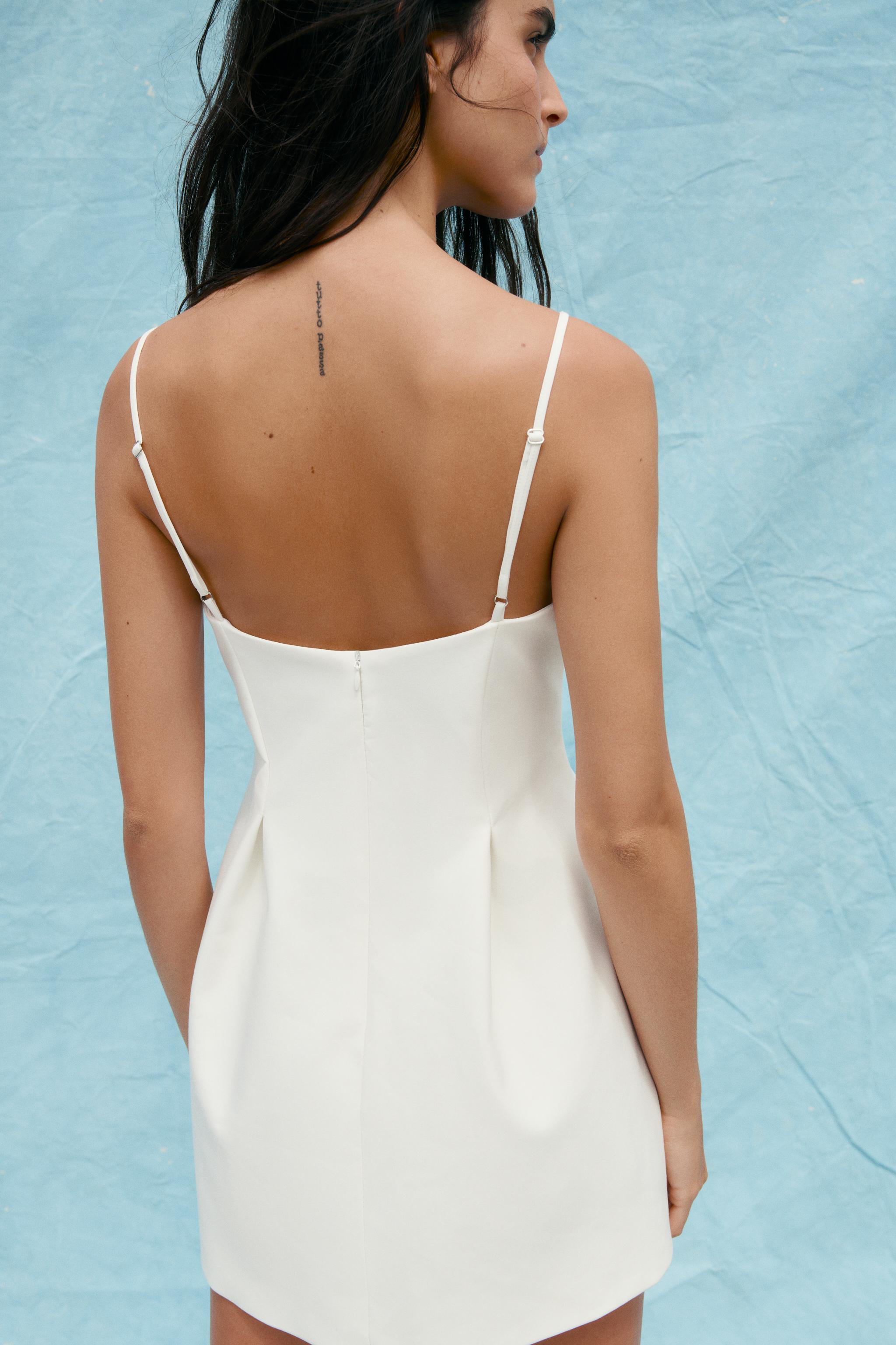 安心★関税込み★ZARA★SHORT STRAPPY DRESS STRAPPY SHORT DRESS - White | ZARA United States
