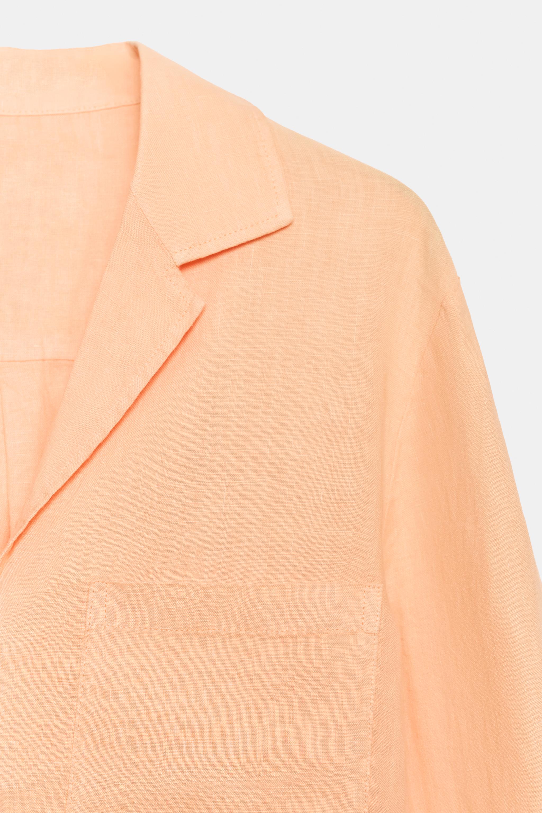 100% LINEN SHIRT WITH POCKET ZW COLLECTION