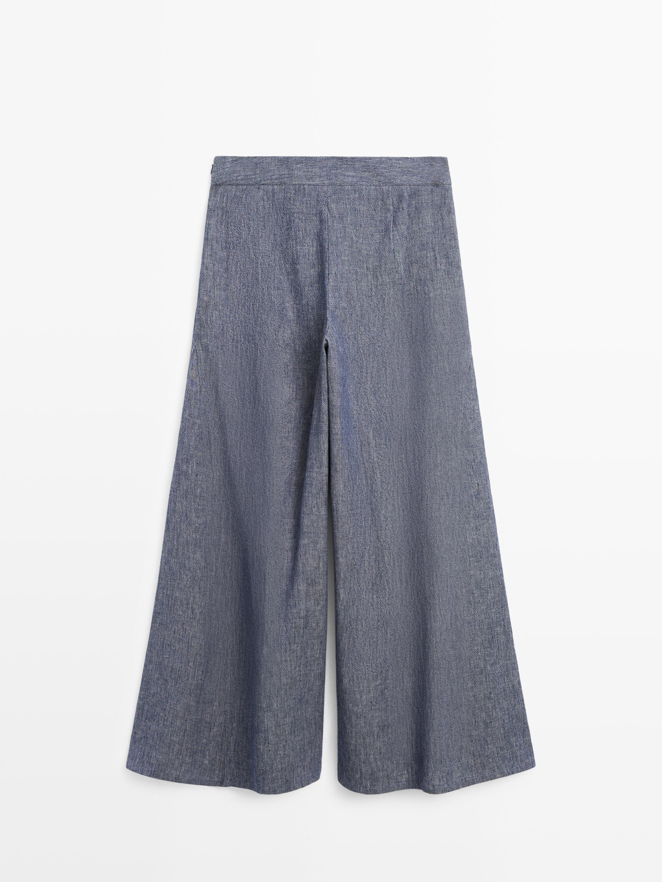 Pantalon palazzo avec plis