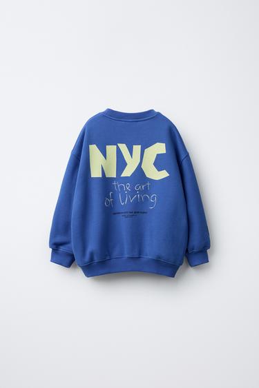 NYC EMBROIDERED SLOGAN SWEATSHIRT - Bluish by Zara - Image 1