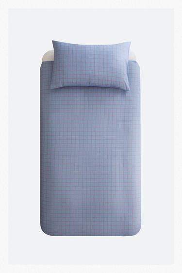 CHILDREN’S CHECK DUVET COVER - Bluish by Zara