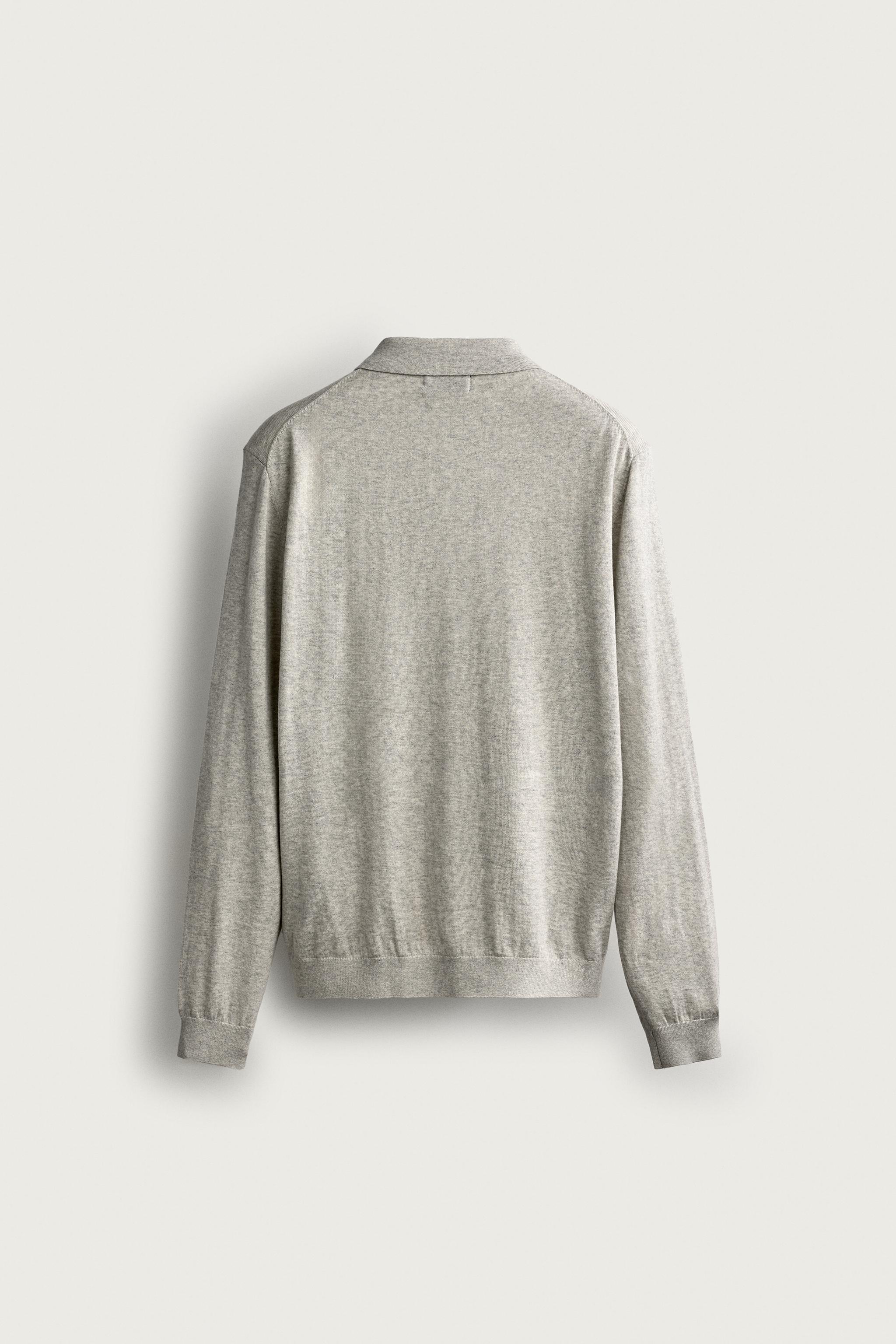 Zara PAMUKLU KAŞMİR TRİKO POLO T-SHIRT görsel 8